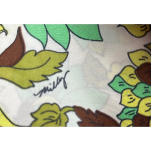 Milly Cabana Y2K Resort Tunic Dress Signed Mod Floral Print Gold Tassel Detail M - Picture 4 of 11